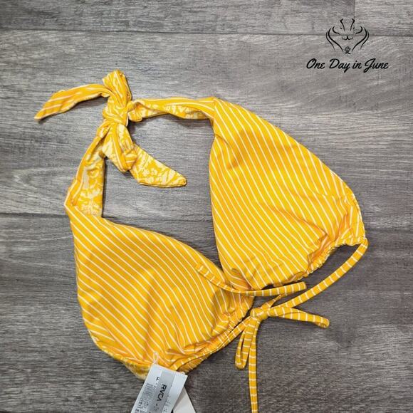 RVCA Forever Halter Reversible Bikini Top Size L - Picture 5 of 5